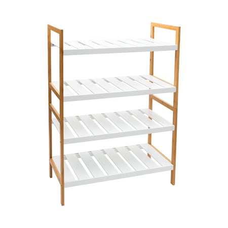 Organize It All Sonora Bamboo  Set  OF 2  - 2 Tier Stackable Shoe Rack  total 4 tiers   - Bamboo / Wood NH-29981